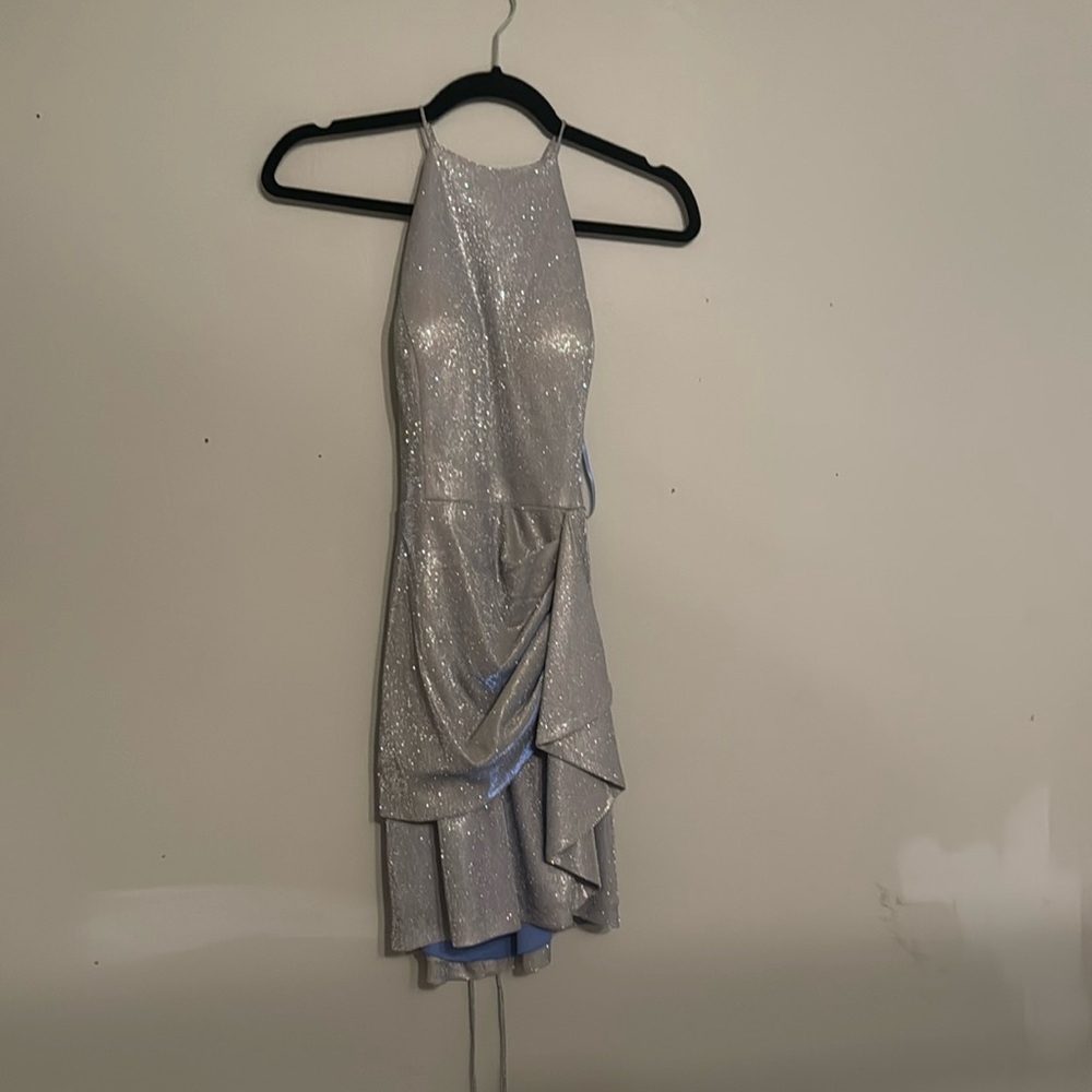 Blonde nites blue dress